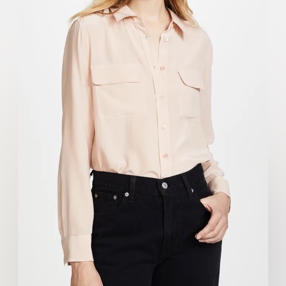 Equipment Femme Signature Silk Shirt in French Nude